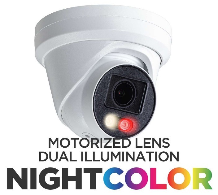 Eyemax 8MP 4K Dual-Light Turret dome Camera, 2.7-13.5mm Motorized Lens POE MIC gallery