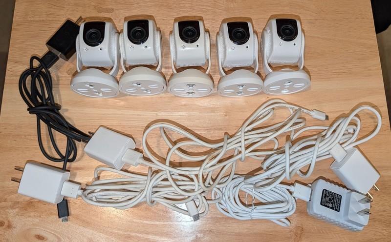 Lot of 5 Tend Secure Lynx Indoor 1080P Security Cameras in working condition
