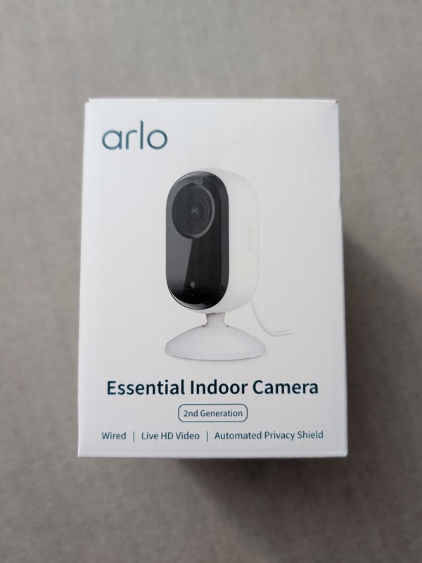 Arlo Essential Indoor Wired Security Camera White 2nd Generation