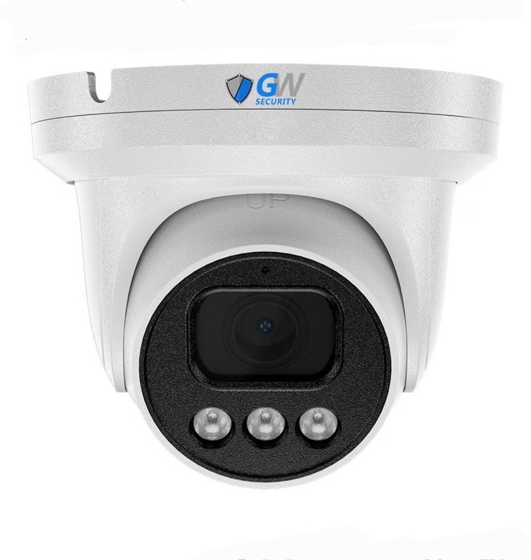 GW Security GW863601M 4K 8MP PoE Turret IP Camera AI Face Detection Mic NDAA