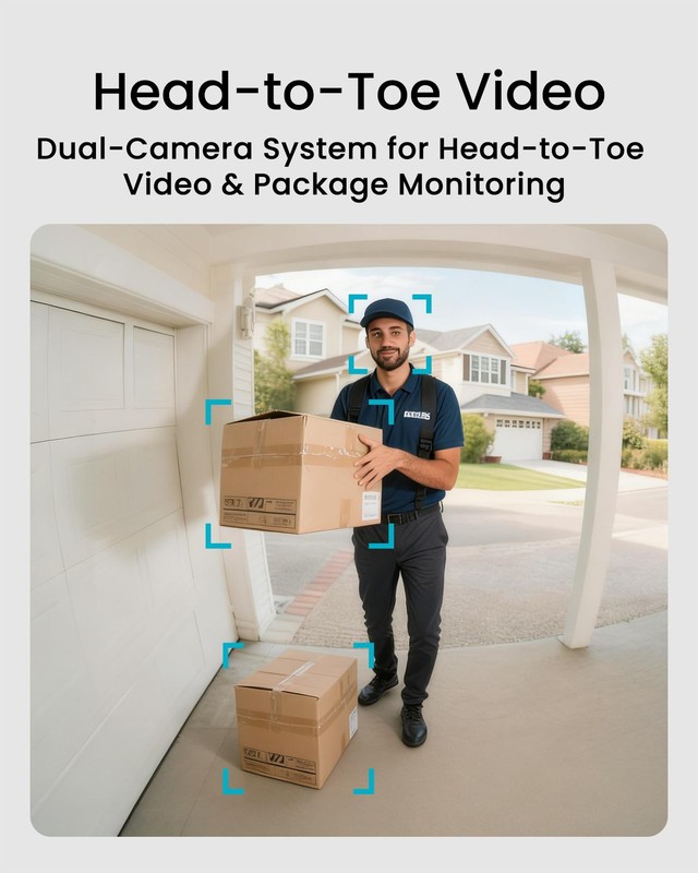 Doorbell Camera Wireless No Subscription, 2K Dual‑cam Video Doorbell with Chi... gallery