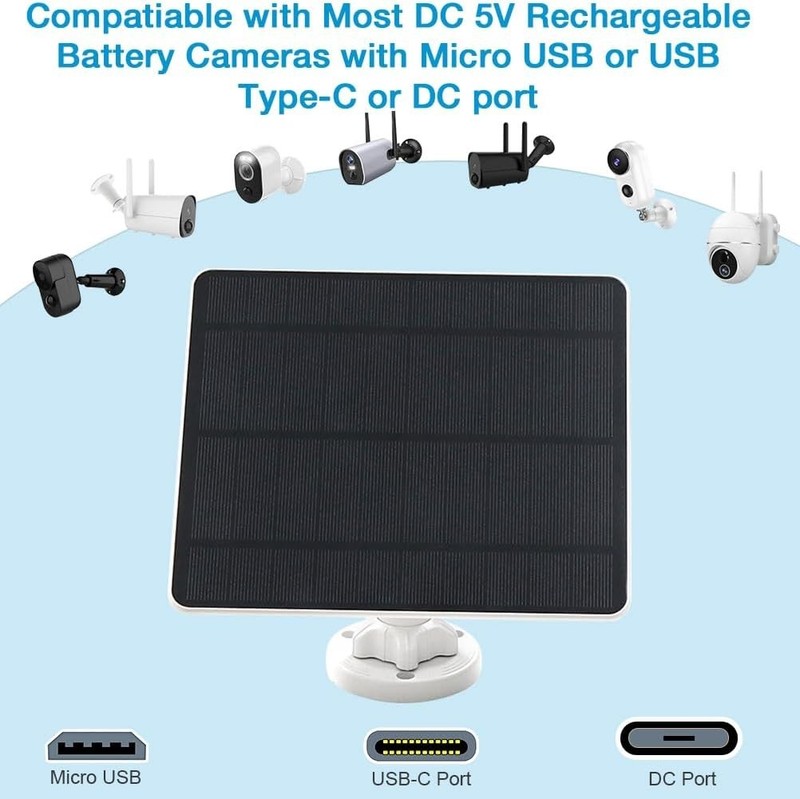 Solar Panel for Security Camera,5W USB Solar Panel for Cameras DC 5V,Camera S... gallery