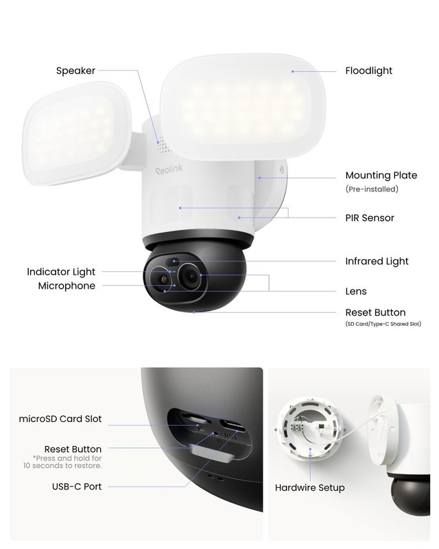 REOLINK TrackFlex Floodlight WiFi, 4K DualLens Floodlight Camera, 3000 Lumens... gallery
