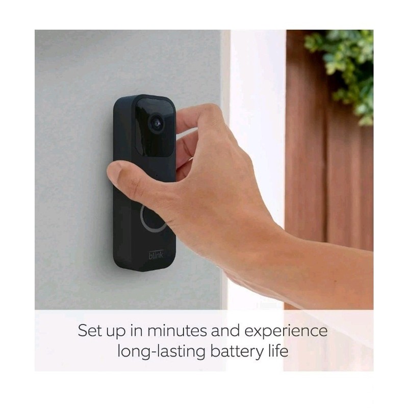 Blink Smart Wi-Fi Video Doorbell Wired/Battery with 2 Way Audio with Alexa Black gallery