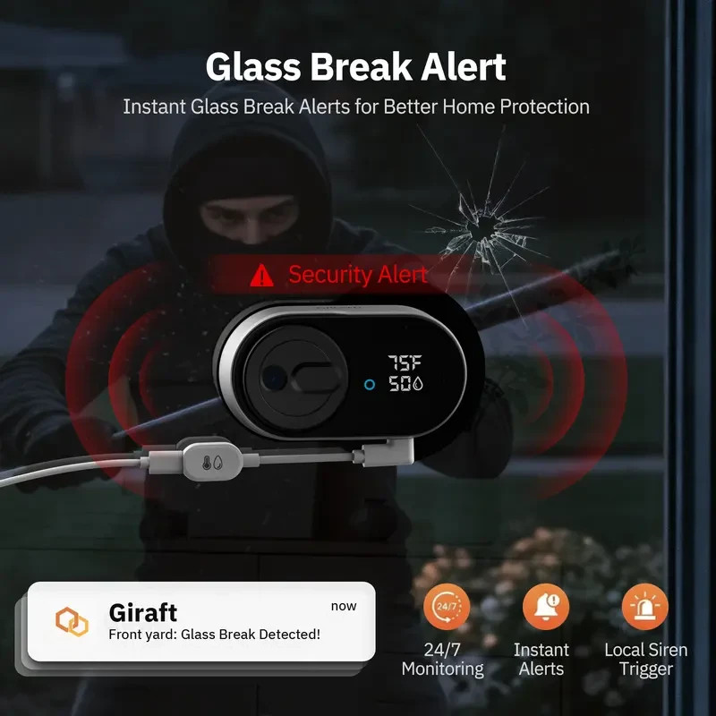 Girafit 3MP 2K dual window security camera for parallel outdoor and indoor view gallery