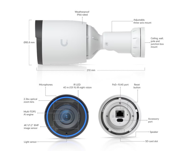 Ubiquiti UniFi PoE Video Camera UVC-G6-Pro-Bullet-White, NEW IN BOX gallery