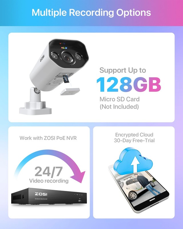 2Pack C182 4K 8MP Add-On PoE Security Camera Outdoor, Surveillance IP PoE wit... gallery