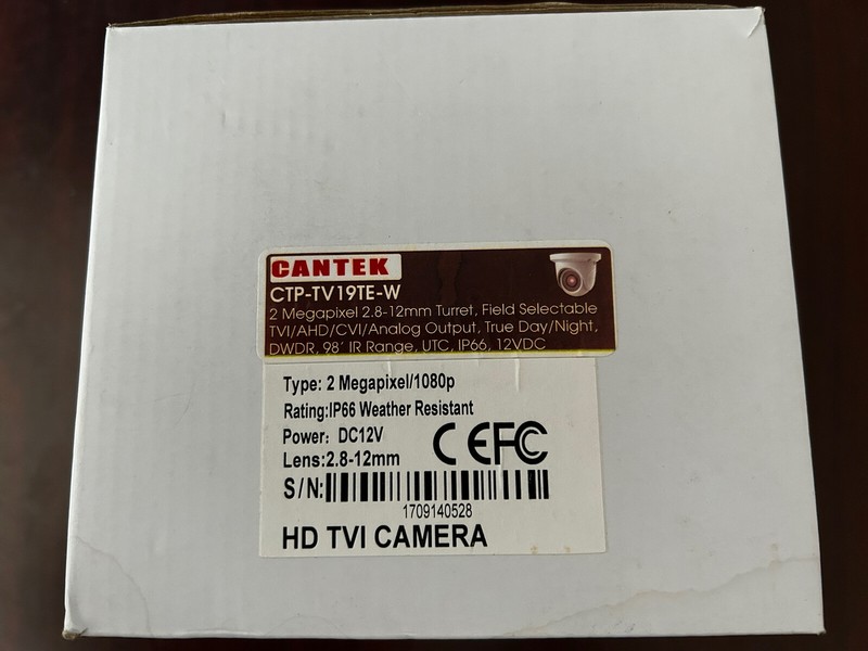 Cantek CTP-TV 19TE 2.8-12mm -2mp Outdoor HD-TVI/AHD Dome Camera See Photos.New gallery