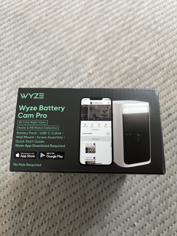 Wyze BATTERY Cam PRO 2k Security Outdoor/indoor Camera Brand New SEALED - White gallery