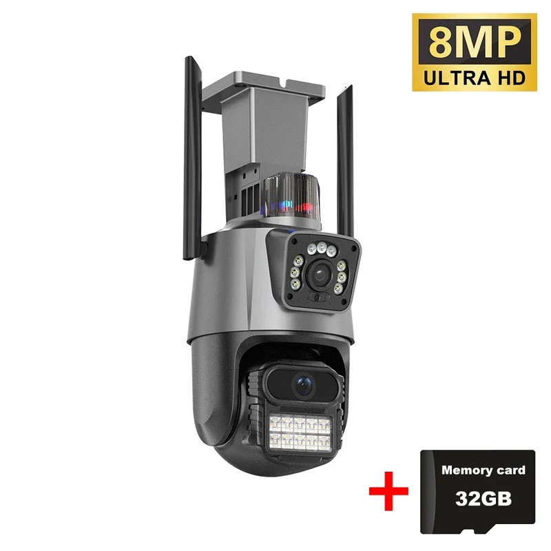 PEGATAN Dual Lens Dual Screen 8MP WIFI PTZ Camera Outdoor IP Cam AI Auto Track gallery