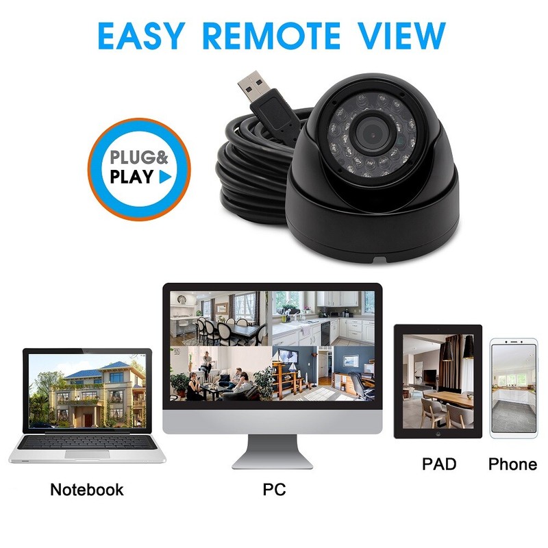 720P Waterproof USB Security Camera w/ 6mm Lens IR Night Vision H.264 Webcamera gallery