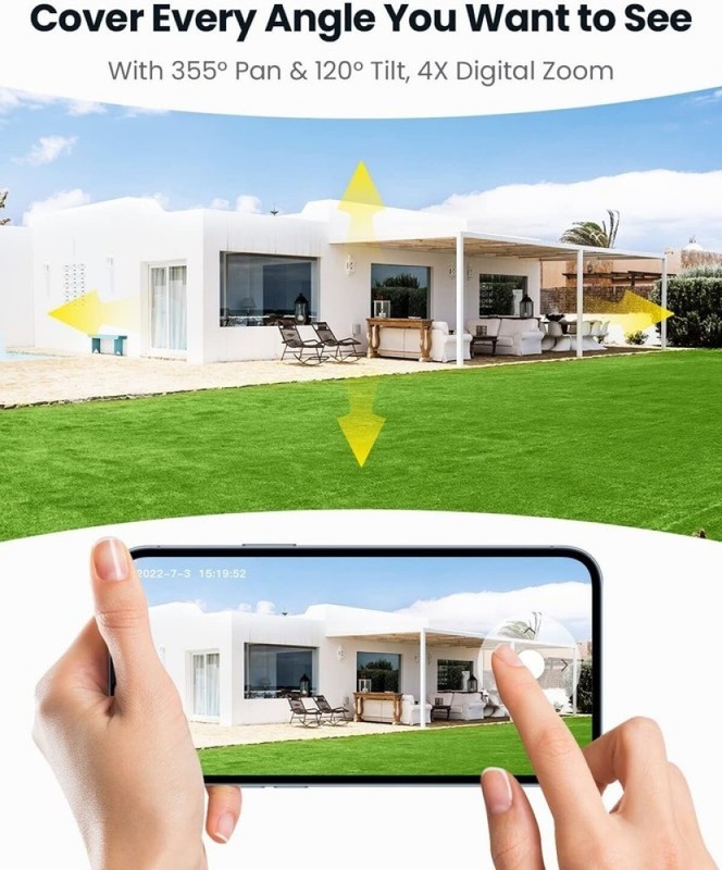 ieGeek Solar Security Camera 2 Pcs Wireless Outdoor 2K 360° PTZ Motion Sensor gallery