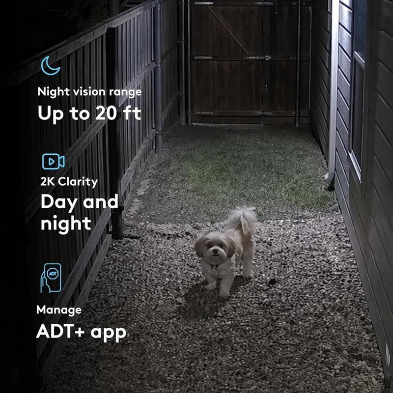 ADT Outdoor Camera Kit, DIY Home Security System 2K Wireless Outdoor Spotlight gallery