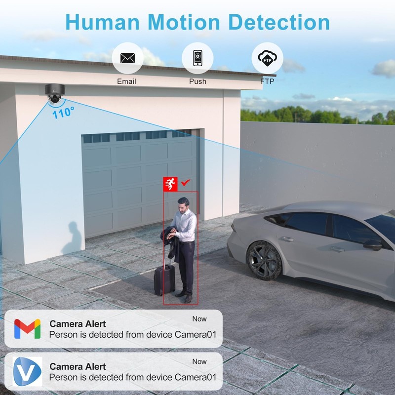 Anpviz 5MP Outdoor Vandal Dome POE IP Camera, Built-in Audio, Night Vision, IP66 gallery