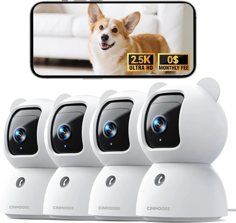 Indoor Home Security Cameras 4pack, 2.5K, PTZ, Local Recording, Free AI Detec... gallery