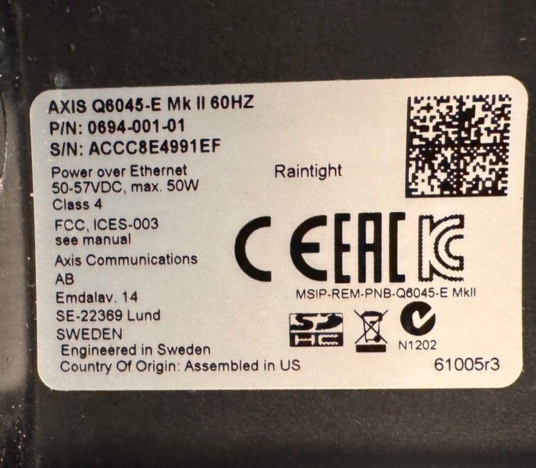 Axis Q6045-E MK II PTZ Outdoor Network IP Security Camera -Parts Only / As-is gallery