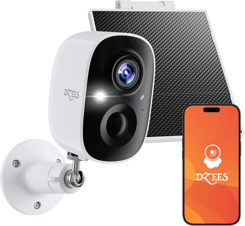 2K Solar-Powered Outdoor Security Camera, Wireless Wifi, Spotlight | Color Night gallery
