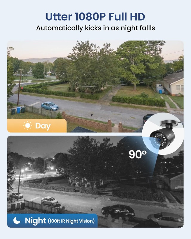 4 x 2MP 1080p Home Outdoor Indoor, 1920TVL HD CCTV Bullet , 100ft Night Visio... gallery