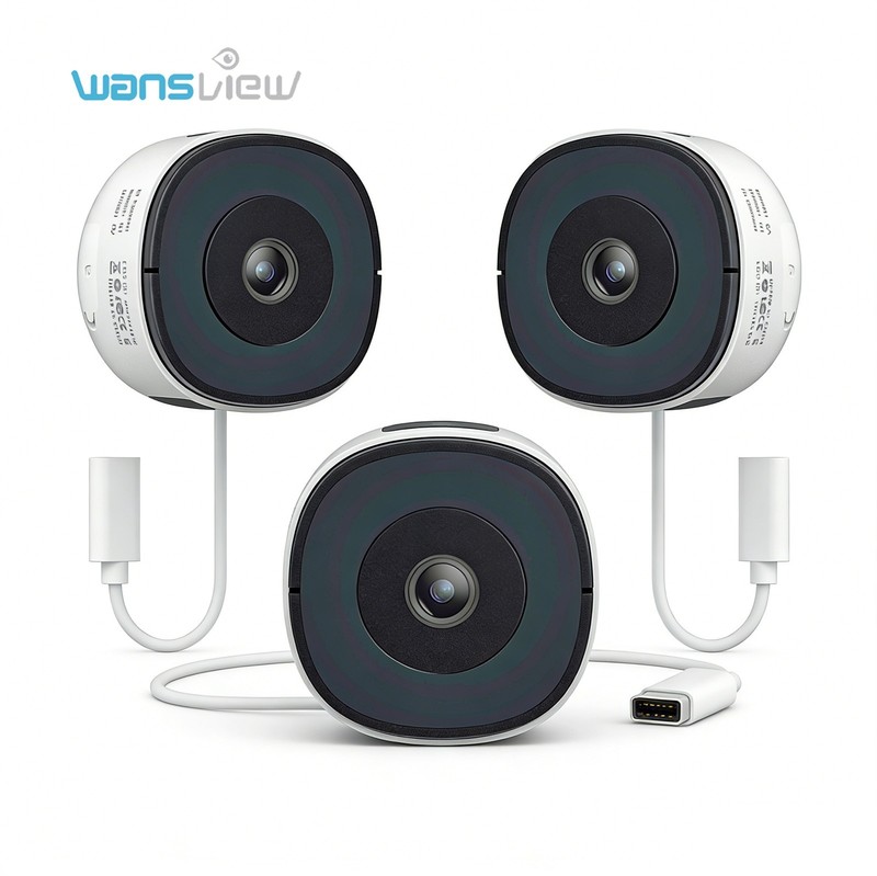 3PCS Wansview 2K Window Camera WIFI Security Camera System Indoor 24/7 Recording