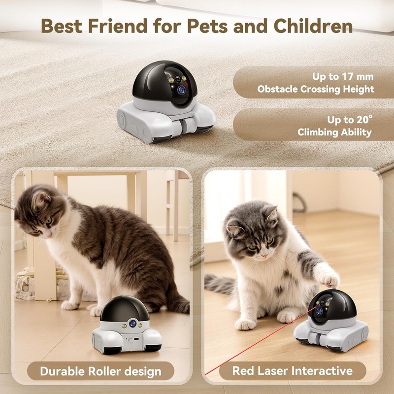 AEZ Robot on Wheels 1080P Dual Lens,Indoor Movable with 2-Way Talk,Blinky Bot... gallery