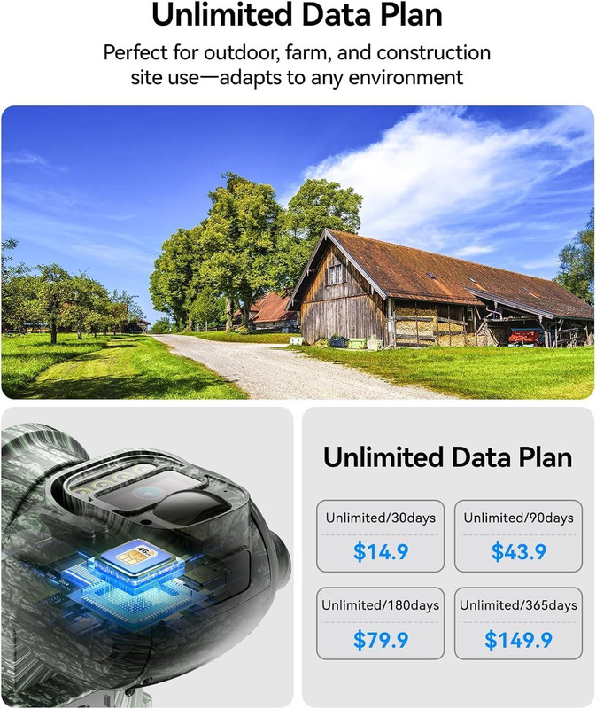 4G LTE Cellular Security Camera No Wifi Solar Outdoor Night Vision with SIM Card gallery