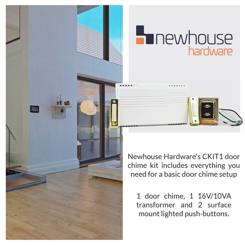 Newhouse Hardware Electric 2-Tone Door Bell Chime Kit with 16V/10 Vac, White gallery