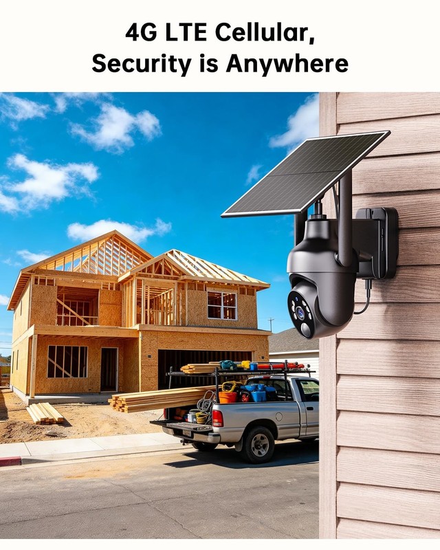 No WiFi Security Camera with Built-in 4G LTE SIM Card, 360° Panoramic View, 2... gallery