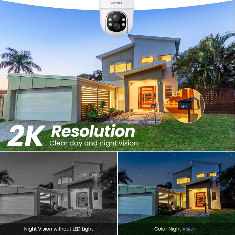 Cinnado 2K Cameras for Home Security-2.4G WiFi Outdoor Camera Wireless gallery