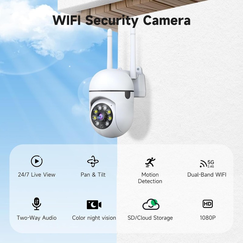 1080P Security Camera with 360° Pan/Tilt for Home Surveillance and Baby Monitor gallery