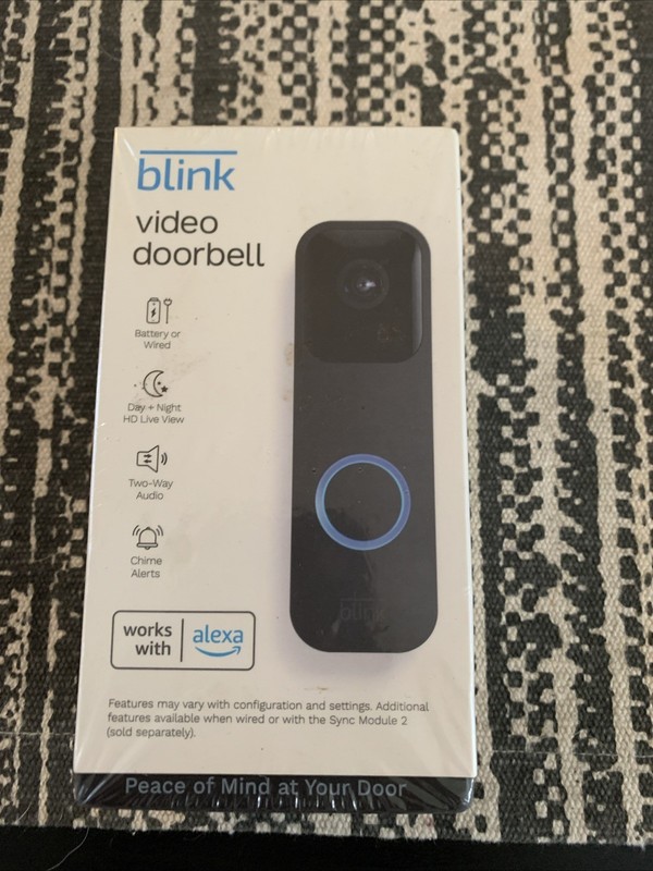 Blink Smart Wi-Fi Video Doorbell Wired/Battery 2 Way Audio with Alexa Black NEW