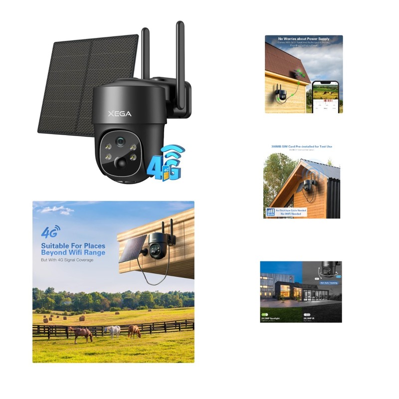Wireless No WiFi Security Camera: 2K HD Solar Surveillance with Two-Way Audio