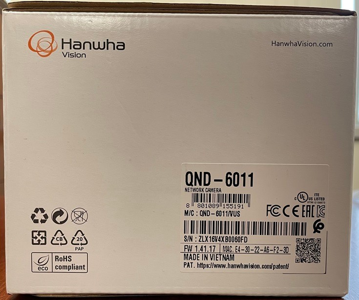 NEW Hanwha Vision QND-6011 2MP Network Mini Dome Camera POE gallery