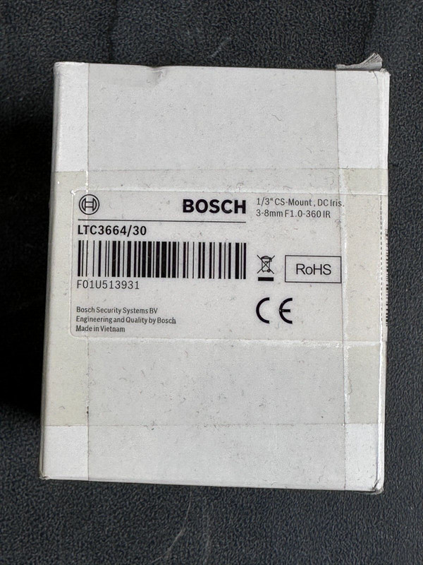 Bosch 3-8mm f/1.0-360 IR cs mount 1/3″ ltc3664/30 CCTV camera