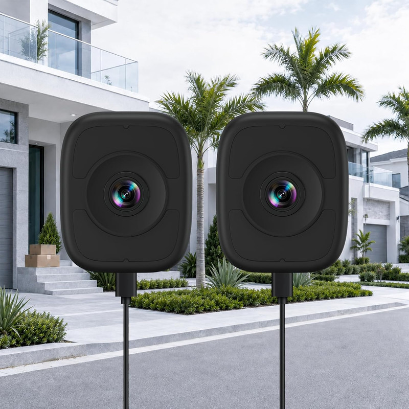 3K 5MP Window Camera for Home Security Indoor Magnetic Mount, 2Pack No Drill 5Gh