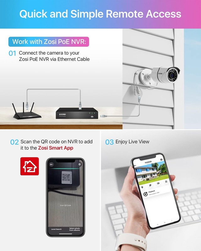 ZG2615E 5MP PoE IP Bullet with Night Vision for Outdoor Indoor Power Over Eth... gallery