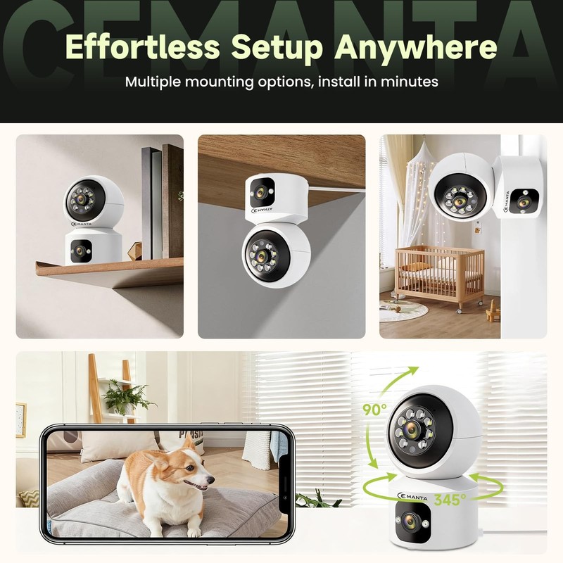 4MP Security Camera Indoor, Free Cloud Storage, DualLen Baby & Pet Cam for Ho... gallery