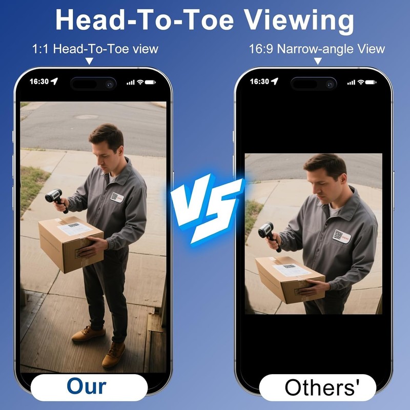 Doorbell Camera Wireless, Head-to-Toe Video - No Subscription Required,2K HD ... gallery