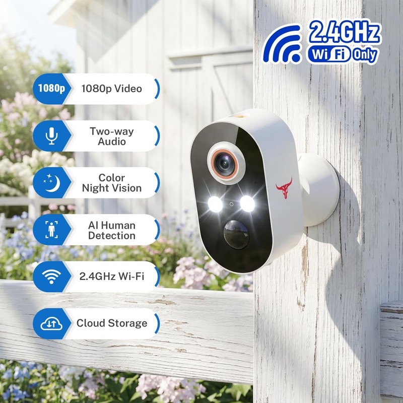 1080P Wireless Outdoor Security Camera - 120° Wide Angle for Ultimate Coverage gallery