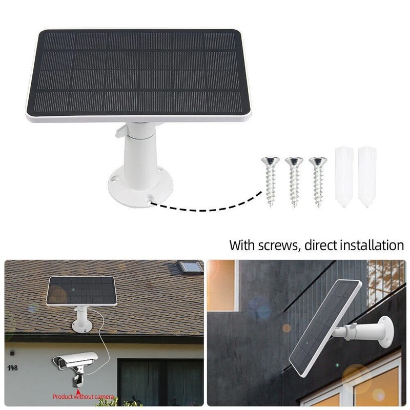 8W Solar Panel Power Charger for Ring Camera Spotlight/Stick Up Cam DC 5V New gallery