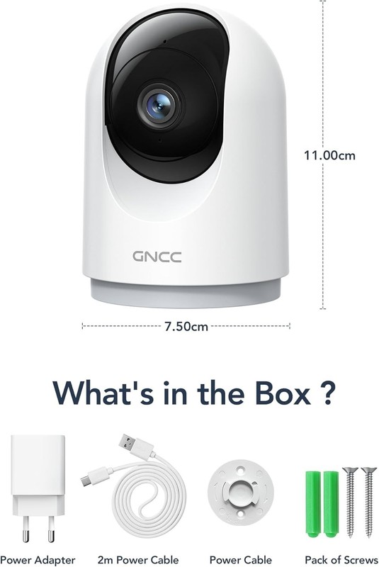4-pk GNCC 2K Indoor Security Cams, Motion Detection Pet/Dog/Baby, Two-Way Audio gallery