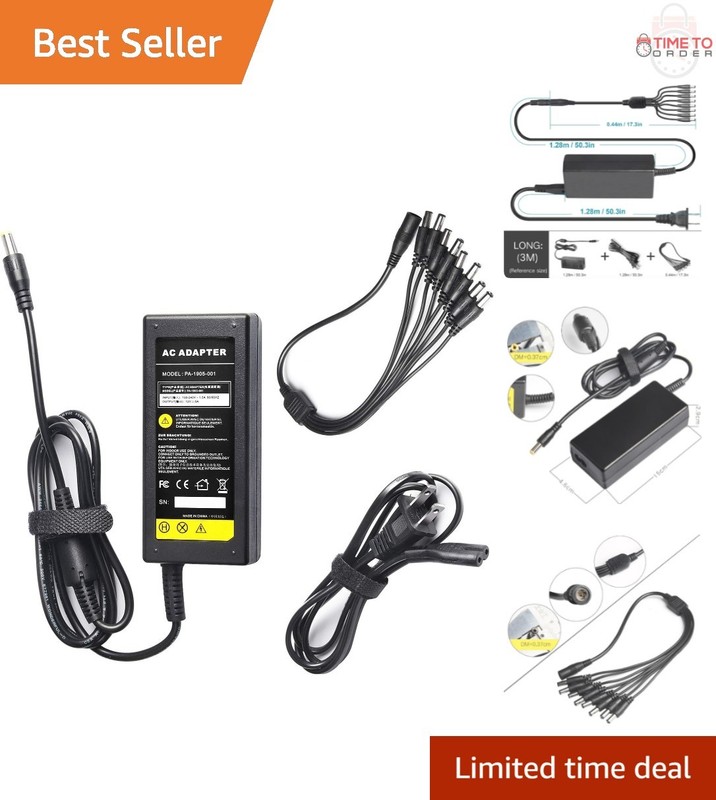 Security Camera Power Adapter 12V 5A 8-Way Splitter LED CCTV DVR Camera