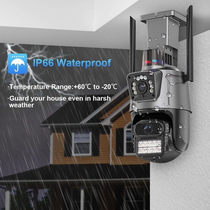 4MP PTZ IP Camera Wifi Security Outdoor Dual Lens Zoom Speed Dome Camera gallery