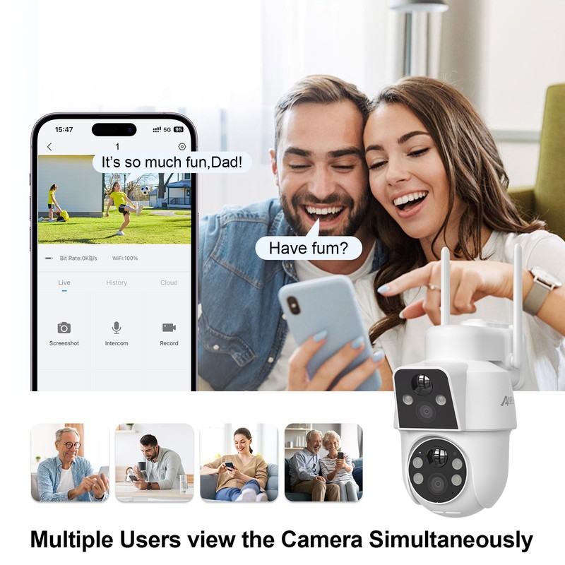 Solar Powered Wireless Dual Lens Security Camera Outdoor PIR Human Motion Sensor gallery