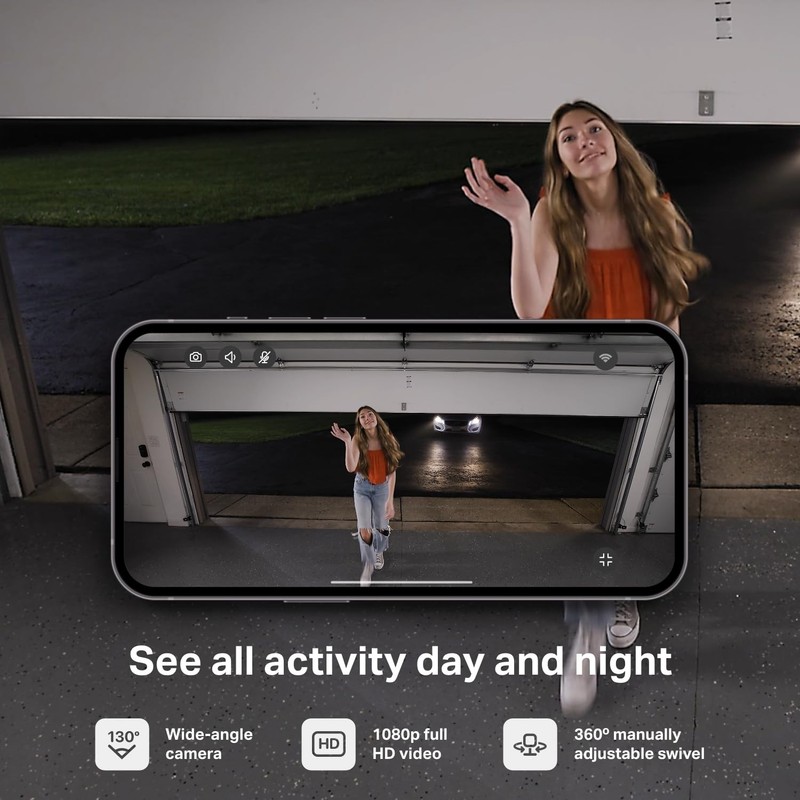 myQ Smart Garage HD Camera - Wifi Enabled - myQ Smartphone Controlled - Two W... gallery