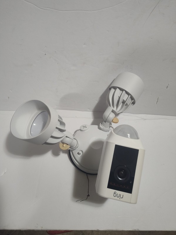 Ring Floodlight Cam Wired Plus Outdoor Surveillance Camera White Used
