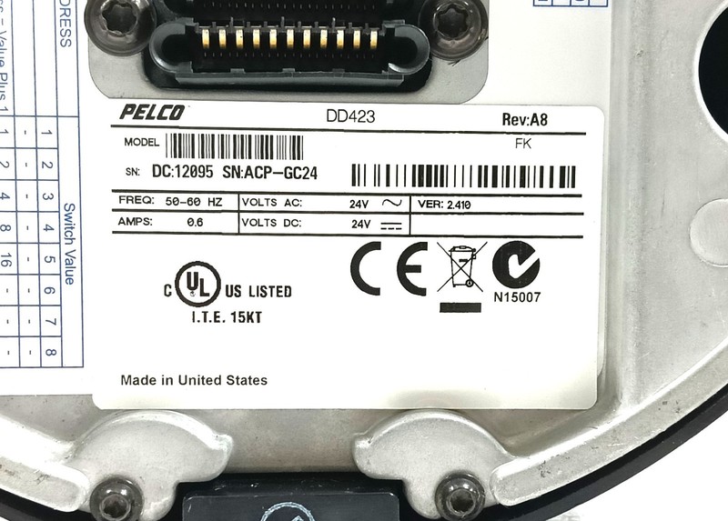 PELCO DD423 CORDED DOME SURVEILLANCE CAMERA DD423 gallery