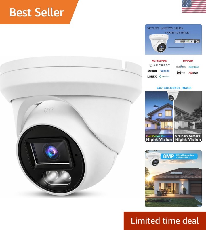 24/7 Full Color HD 4K 8MP Outdoor Security Camera – Weatherproof & Reliable