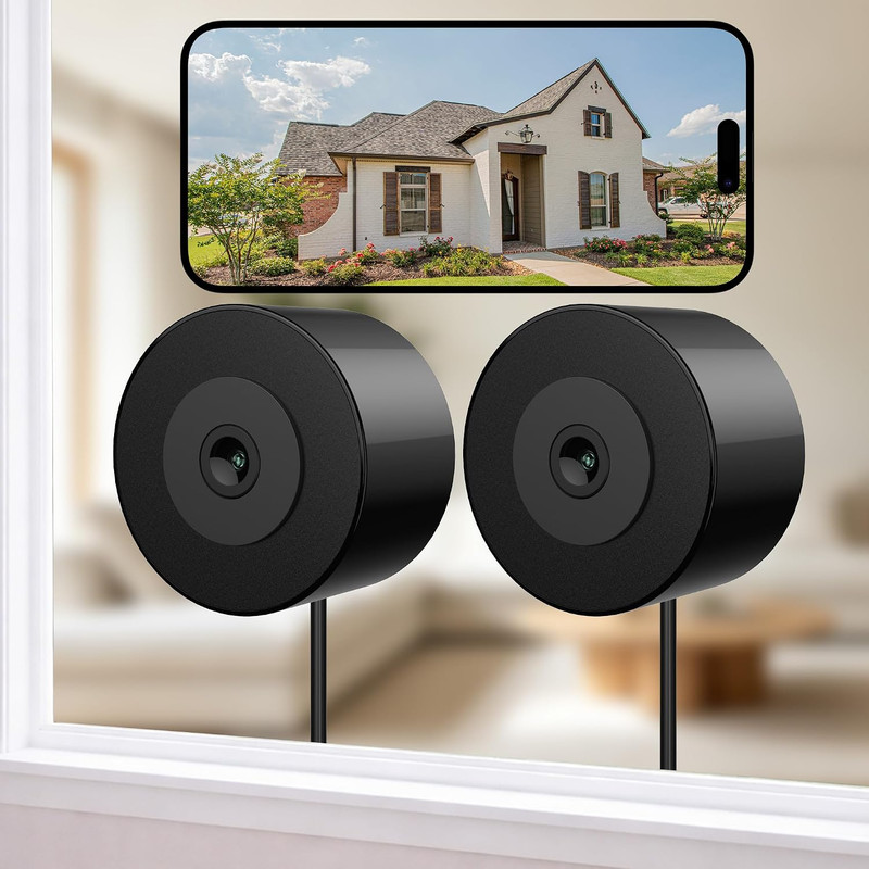 3MP Window Security Camera, through Glass Indoor 5Ghz Wifi Camera | No-Drill, 5G gallery
