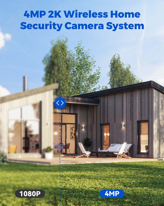 4MP Wireless Home Security Camera System 10CH Solar Wifi 10'' Monitor NVR+500GB gallery