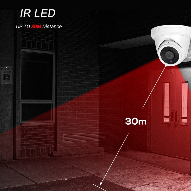 4K 8MP IR POE MIC IP Camera Security Human/Vehicle Detection Turret US Vikylin gallery